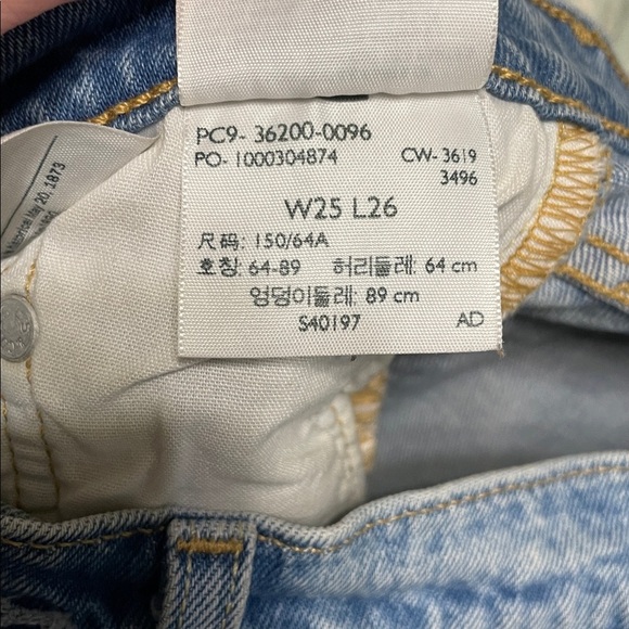 Levi's 501 Premium Button Fly High Rise Fringe Medium Wash Ankle Denim Size 25 - Picture 12 of 12